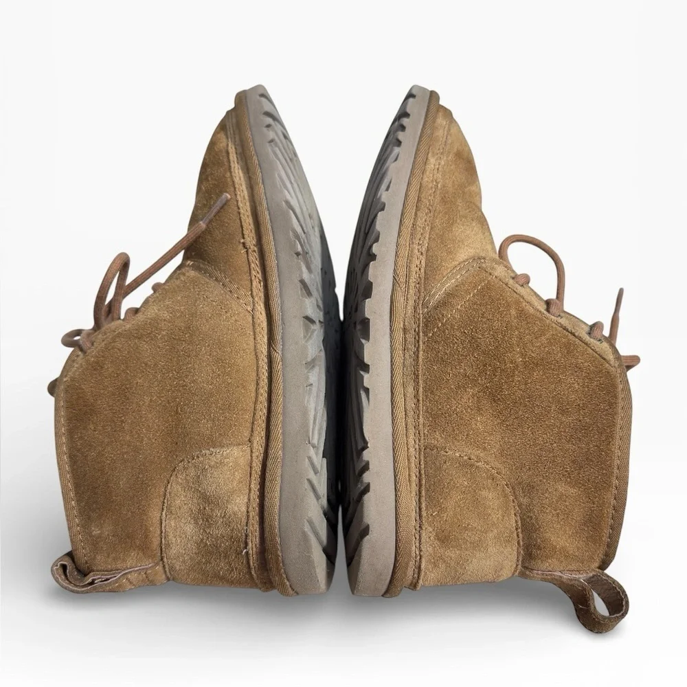 UGG Neumel Suede Chukka Boots Chestnut Shearling Lined Casual Size US 8 Women